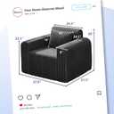 Hobestluk Single Sofa Foam Couch Sofa for Small Spaces Comfy Sofas with Removable Cover Furry Couch with Pillows for Living Room, Bedroom, Apartment, Office (Black, Standard)
