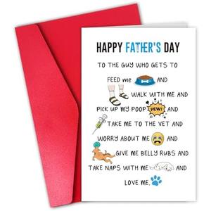 Pack of 6, CSMOSJgreetings Dog Daddy Fathers Day Card for Dad, Lovely Father’s Day Card for Him Men, Pet Gift from You Pets