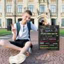 5 x First Day of School Board, 12"x10" Reusable Chalkboard Sign for Kids, Double-Sided Photo Prop for First and Last Day, Back to School Supplies for Kindergarten to Grade 12