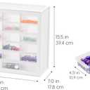 IRIS USA Plastic Storage Drawers, Made in USA, 24-Drawer Small Parts Organizer Cabinet, Stackable Teacher Toolbox for Crafts, Beads, Hardware, Screws, Nuts & Bolts, Scrapbook Supplies White