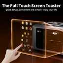 WUNLY Smart Digital 4 Slice Toaster with Touch Screen, 1.5'' Extra Wide Slots for Bagel, Digital Countdown & Sound Control, 6 Bread Types & 6 Shade Settings, Defrost/Reheat/Standby,Silver