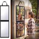 GlikCeil Foldable Portable Full Length Mirror for Dancer, Camping, Travel Black 47.2" x 13.4" Portable Hanging Folding Mirror with Handle for Dance Competition Travel Full Body Backstage Mirrors