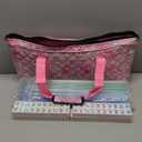 American Mahjong Game Set, 166 Pink Tiles (1.2), 4 All-in-One Color Rack/Pushers & Drawstring Bag, Complete Mahjong Sets with Pink Printed Carrying Bag and Mahjong Tile Set Accessories