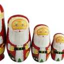 Winterworm 8pcs Cutie Lovely Santa Claus Nesting Dolls Matryoshka Madness Russian Doll Popular Handmade Kids Girl Christmas Gifts Toy