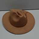 Lisianthus Men & Women Vintage Wide Brim Fedora Hat with Belt Buckle (Medium, Khaki)