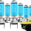 Headlight Bulbs Fit For Hyundai Azera 2011-2014, H7 H7 High Low Beam H11 Fog Lights Combo, Super Bright 5500K White Light High Performance Halogen Light Bulbs, 6PCS