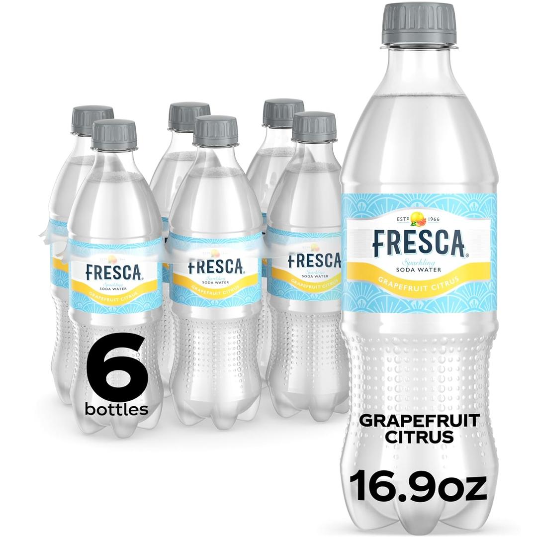 Fresca Citrus Soda Soft Drink, 16.9 fl oz Bottles, 6 Pack (EXP 12/31/26)