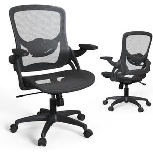Modern Ergonomic Mesh Home Office Computer Desk Chair with Wheels and Height Adjustable Lumbar Support for Adult Student