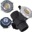 55116901AA 52079880AA Upgrade Aluminum Radiator Coolant Filler Neck with Radiator Fill Cap Compatible with C-hrysler/D-odge/Wrangler 1993-2007