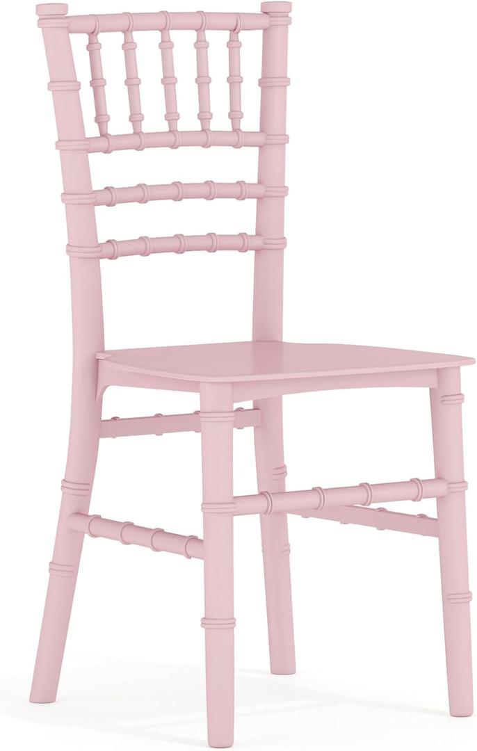 Flash Furniture Childs Pink Resin Party and Event Chiavari Chair for Commercial & Residential Use, Pink (Set of 2)