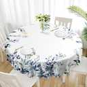 Eikione Kitchen Tablecloth 70 inch Round Boho Tablecloths Polyester Table Cloth for Party Restaurant Banquet Dining Buffet Table Picnic Decorations (Flower Branch)
