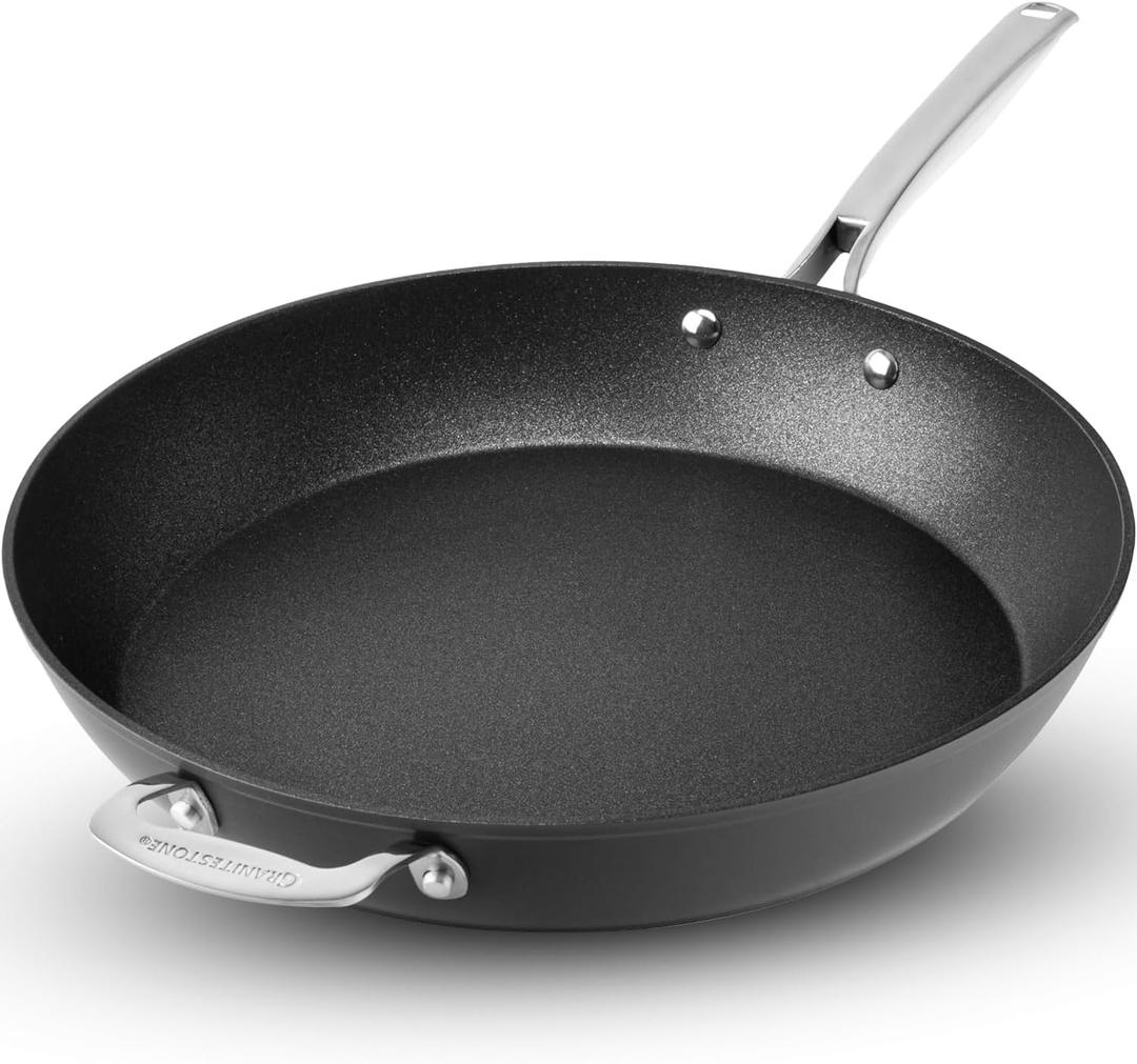 Granitestone 14 Inch Family Size Non Stick Frying Pans, Hard Anodized Large Induction Skillet for Cooking, Frying Pans Nonstick, Oven Safe Skillet, Dishwasher Safe