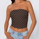 Trendy Queen Women's Strapless Bandeau Tube Tops Stretchy Butter Soft Summer 2026 (Brown, M)