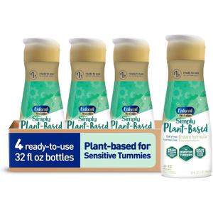 Enfamil Prosobee Plant based Baby Formula, for Sensitive Tummies, Soy-based Plant Sourced Protein, Vitamins for Immune Support, Lactose-free, Milk free, Gluten free, 32 Fl Oz Bottle (4 count) (EXP 05/01/26)