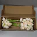 Floroom Ranunculus Artificial Flowers 18 Pcs Champagne Faux Silk Mini Ranunculus Bulk Fake Wedding Filler Flowers for DIY Cream Bouquets, Centerpieces, Bridal Shower Decorations & Arrangements