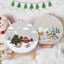 5 Sets Christmas Embroidery Kit for Beginners Adults, Embroidery Starter Kit Xmas Snow Patterns, Winter Embroidery Kit Cross Stitch Kits Includes Instruction Embroidery Hoops Color Threads Needles