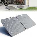 Shed Ramp 29" L x 24" W, Heavy-Duty Shed Ramp for Riding Mower,Garage, Doorway Lawn, Tractor, Wheelchairs, Golf Cart(Silver Spray Paint, 2pcs)