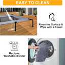 Outdoor Dog Elevated Bed for Large Dogs with Plush Mat, Durable Washable Raised Dog Beds, Indestructible Cooling Dogs Beds, Chew Proof Pet Cot Hammock for Large Breathable Outside (XL)