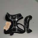 PUPTECK Soft Mesh Dog Harness and Leash Set Pet Puppy Cat Comfort Padded Vest No Pull Harnesses, Black, M (M (NECK: 14", CHEST: 17"-21"))