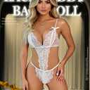 txsrbsj Women Lingerie One-Piece Lace Bodysuit Lingerie Outfits - Adjustable Strap (S)