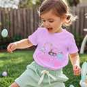 Girls Easter Shirts Kids Cotton Graphic Tees Casual T-Shirts 3-7 Years