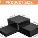 6 Pcs Buffet Risers,Food Risers for Buffet Display,Acrylic Cube Display Nesting Risers,Acrylic Riser Display Stand for Catering Dessert Collectibles Jewelry Figures Show,Black(6",7",8")