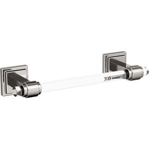 Amerock BH36065CG10 | Clear/Brushed Nickel Towel Bar | 8 in. (203 mm) Towel Rack | Glacio | Bathroom Towel Holder | Bathroom Hardware | Bath Accessories
