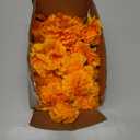 100PCS Marigold Flower Heads with Stems Artificial Cempasuchil Flowers for Da de Los Muertos Altar, Day of The Dead Decorations, Halloween, Mexican Party, DIY Garland & Wreath DcorOrange