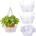 15 Pcs 8 Inch Hanging Plant Water Catcher, Clear Plastics Hanging Basket Drip Pans, Hangings Plant Saucer Drip Pan for Hangings Basket Indoor & Outdoor Use