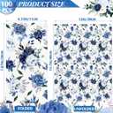 Floral Napkins Disposable Flower Guest Hand Towels Decorative Paper Towels for Bathroom Wedding Birthday Baby Shower Kitchens Table(Navy Blue,300 Pcs)