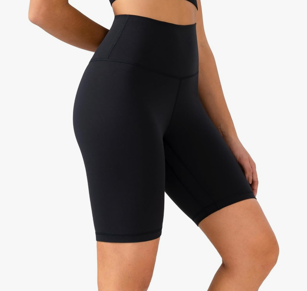 Women Biker Shorts Inseam - High Waisted Tummy Control Workout Athletic Exercise Spandex S