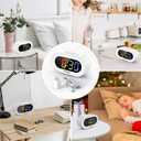 REACHER Small Colorful LED Digital Alarm Clock with Snooze, Simple to Operate, Full Range Brightness Dimmer, Adjustable Alarm Volume, Outlet Powered Compact Clock for Bedrooms, Bedside, Desk, Shelf
