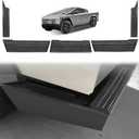 BestEvMod Metal Rear Bumper Tailgate Protector Cover Fit for Tesla Cybertruck 2026 2025 2024 Truck Bed Tailgate Step Truck Sill Molding Cap Protective Trim Stainless Steel(Carbon Fiber Pattern)
