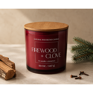 Natural Wax Blend Candle Firewood + Clove (50oz)