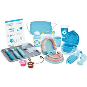 Melissa & Doug Super Smile Dentist Kit with Pretend Play Set of Teeth and Dental Accessories (25 Toy Pieces) Pretend Dentist Play Set, for Kids Ages 3+