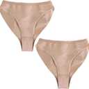 Daydance Girl's Women's Ballet Briefs Tan Cotton Seamless Dance Underwear for Gymnastics, Daily Life (4-6 Years)