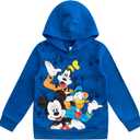 Disney Mickey Mouse, Goofy and Donald Duck Boys Pullover Hoodie for Toddler, Little and Big Kids (Blue), and 3T