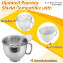 Novabright 2 Pack Pouring Shield Tilt Head Stand for 4.5-5 Quart Mixer Compatible with Kitchenaid Splatter Guard Removable Pour Spout Accessories Splash Guard for Stainless Steel Glass Ceramic Bowls