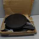 Round Side Table Set of 2, Black Round End Table with Storage, 2-Tier Modern Accent Table, Small Bedside Table for Living Room, Bedroom-Black