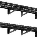 4-Pack 1.5x3FT Garage Shelving 17.7-inch-by-35.8-inch Wall Shelf Garage Storage Rack Wall Mounted Floating Shelves,Black