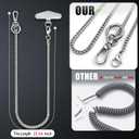 ROCONTRIP Anti-Theft Phone Lanyard Tether & Pants Chain Heavy-Duty Phone Strap With Metal Tether Tab (Light Silver)