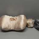 Piercing Pillow - Ear Piercing Pillow With Foam Plug, Adjust Shredded Memory Foam Picrcing Pillow For Side Sleepers, Donut Piliow For Ear With 4.5x4.5''Hole, Ergonomic Curved Design, Satin Champagne