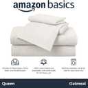 Amazon Basics 4-Piece Soft, Breathable 100% Cotton Jersey Knit Bed Sheet Set with Deep Pockets, Includes Flat and Fitted Sheets, Pillowcase, Queen, Oatmeal, Solid