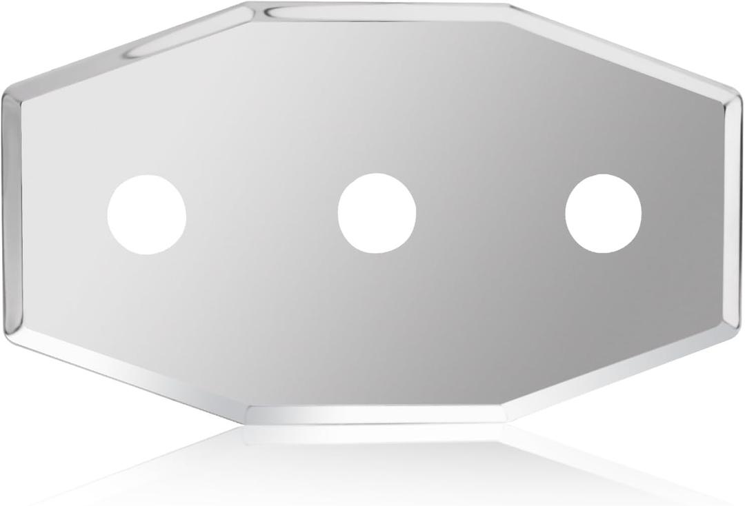 03-1654 Stainless Steel Smitty Plate, 8-Inch Center, Three Hole Shower Wall Cover