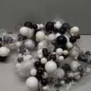 Jenaai 6 Ft Christmas Ball Garland Ornaments Black White Balls Bauble Garland, Shatterproof Xmas Tree Hanging Decoration for Mantel Indoor Outdoor Home Stair Holiday Party Decor