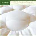 GRT Queen Size Mattress Pad Rayon from Bamboo, Extra Thick Quilted Fitted Mattress Topper with 21 Inches Deep Pocket, Cooling Mattress Pad, Breathable and Noiseless Mattress Cover