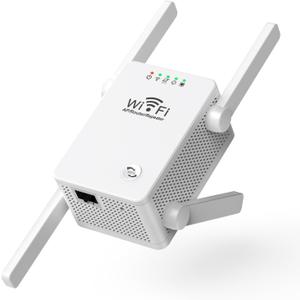 WiFi Extender Signal Booster for Home, Upgraded WiFi Range Extender Wireless Repeater Internet Amplifier with 4 High Power External Antennas Ethernet Ports for Whole Home WiFi Coverage 112