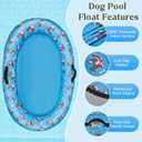 55'' x 35'' Inflatable Dog Pool Float with Rope, Portable Puppy Raft for Pool or Lake, Floating Pet Float for Small Medium Large Dogs, Up to 80 lb