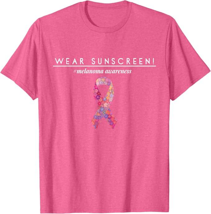 Wear Sunscreen T Shirt Melanoma Skin Cancer Awareness Shirt T-Shirt, S