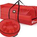 Christmas Tree Storage Bag Box 9FT, 2 Pack Heavy Duty Christmas Tree Bag Container, 600D Oxford Waterproof Xmas Holiday Artificial Tree Bag With Reinforced Handles Dual Zipper For Decorations Ornament